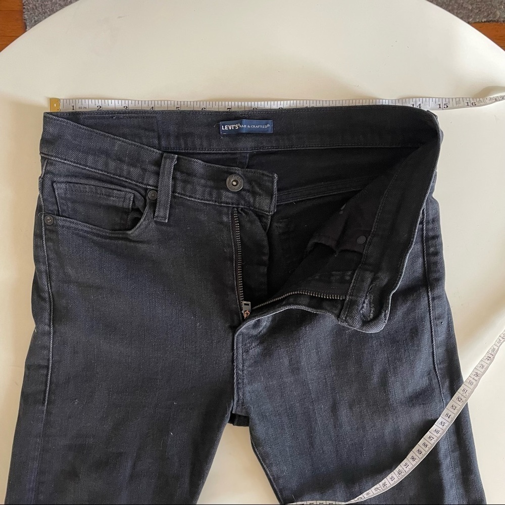 Levi’s Made & Crafted 501 Slim Jeans Size 29x34 Black Rinse Big E Blue Tab - Picture 6 of 13